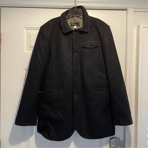 Alberto Zimni wool cashmere blend elbow patch coat NBNN